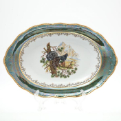 Хлебница Sterne porcelan Охота Зеленая 36 см