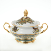 Фарфоровая сахарница Sterne porcelan Охота зеленая 350 мл