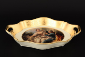 Овальное блюдо с ручками глубокое Bruno Costenaro Boucher Ceramiche 35 см