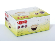 Фарфоровый Комплект кофейных пар 4 чашки + 4 блюдца 8 предметов 100 мл Simax