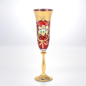 Комплект фужеров "Анжела" для шампанского красный Bohemia Star Crystal 190 мл(6 шт.)