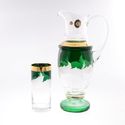 Комплект для воды 7 пр "Волна зеленая" E-V Bohemia Crystal