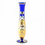 Ваза для цветов Crystal Bohemia Лепка синяя 21 см Bohemia Crystal