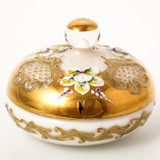 Конфетница с крышкой Crystal Bohemia Лепка белая 15 см Bohemia Crystal
