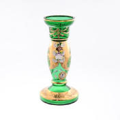 Подсвечник 20 см Лазурь зеленая E-V Bohemia Crystal