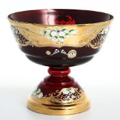 Фруктовница 26 см Лепка красная E-S Bohemia Crystal
