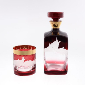 Комплект для виски Bohemia Смальта Волна красная 7 предметов Bohemia Crystal