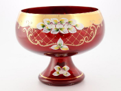 Фруктовница Bohemia лепка красная E-S 26 см Bohemia Crystal