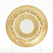 Комплект фарфоровых блюдец Falkenporzellan Alena 3D Creme Gold 15 см(6 шт.)