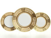 Набор тарелок 18 пр Diadem Black Creme Gold Falkenporzellan