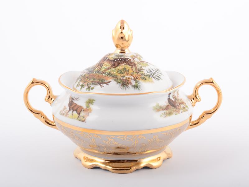 Фото Сахарницы и молочники Фарфоровая сахарница Охота Бежевая Sterne porcelan