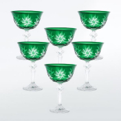 Комплект фужеров для мартини зеленый Bohemia Цветной хрусталь 180 мл(6 шт.) Bohemia Crystal