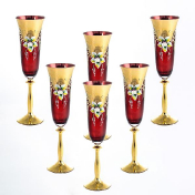 Комплект фужеров "Анжела" для шампанского AS Crystal 190 мл Bohemia Crystal