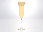 Комплект фужеров "Анжела" для шампанского AS Crystal Матовая полоса 190 мл(6 шт.) Bohemia Crystal