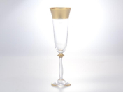 Комплект фужеров "Анжела" для шампанского AS Crystal Матовая полоса 190 мл(6 шт.) Bohemia Crystal