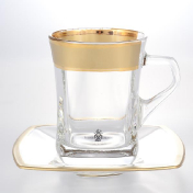 Комплект чайных пар AS Crystal Матовая полоса 250 мл(6 пар) Bohemia Crystal