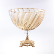 Фруктовница на ножке Bohemia Gold Scallop 28 см