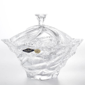 Конфетница с крышкой Bohemia Treasury Flamenco Icecut 20 см