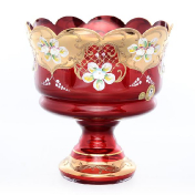 Конфетница Bohemia лепка красная E-S 20 см Bohemia Crystal