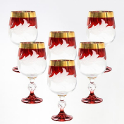 Комплект фужеров для вина Bohemia Волна красная 340 мл(6 шт.) Bohemia Crystal