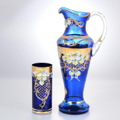 Комплект для воды Bohemia лепка синяя E-S 7 предметов Bohemia Crystal