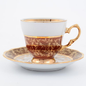 Фарфоровый Комплект кофейных пар Sterne porcelan Красный лист 140 мл(6 пар)