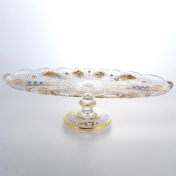 Тарелка на ножке Bohemia Max Crystal Золото Bohemia Crystal