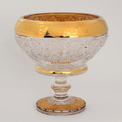 Конфетница на ножке Bohemia Max Crystal Золото 20 см Bohemia Crystal