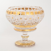 Конфетница на ножке Bohemia Max Crystal Золото 20 см Bohemia Crystal
