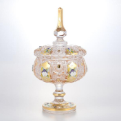 Конфетница с крышкой с золотом Bohemia Max Crystal 10 см Bohemia Crystal