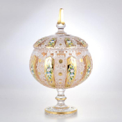 Конфетница с крышкой хрусталь с золотом Max Crystal Bohemia Crystal
