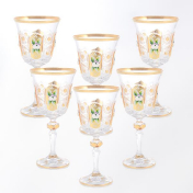 Комплект фужеров для вина хрусталь с золотом Bohemia Max Crystal 220 мл(6 шт.) Bohemia Crystal