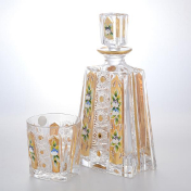 Комплект для виски 7 предметов хрусталь с золотом Max Crystal Bohemia Crystal