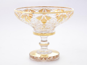 Фруктовница на ножке Bohemia Max Crystal Золото 25 см Bohemia Crystal