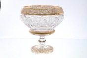 Фруктовница на ножке Bohemia Max Crystal Золото 25 см Bohemia Crystal