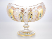 Фруктовница на ножке золото Bohemia Max Crystal 30 см Bohemia Crystal