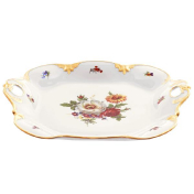 Квадратное блюдо Queen's Crown Мейсенский букет 32 см Queens Crown
