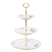 Фарфоровая этажерка (Горка) Queen's Crown Мейсенский букет 3 яруса Queens Crown