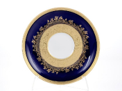 Комплект фарфоровых блюдец Falkenporzellan Constanza Cobalt Gold 15 см(6 шт.)