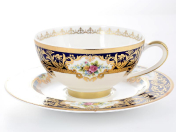 Комплект чайных пар Falkenporzellan Opal Cobalt Gold (6 пар)