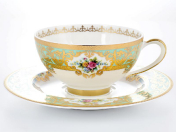 Комплект чайных пар Falkenporzellan Opal Seladon Gold (6 пар)