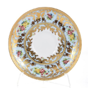 Комплект фарфоровых блюдец Falkenporzellan Vienna blue gold 15 см (6 шт.)