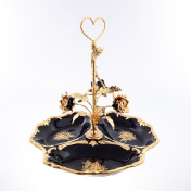 Фарфоровая менажница Bruno Costenaro Bleu Gold 35*35