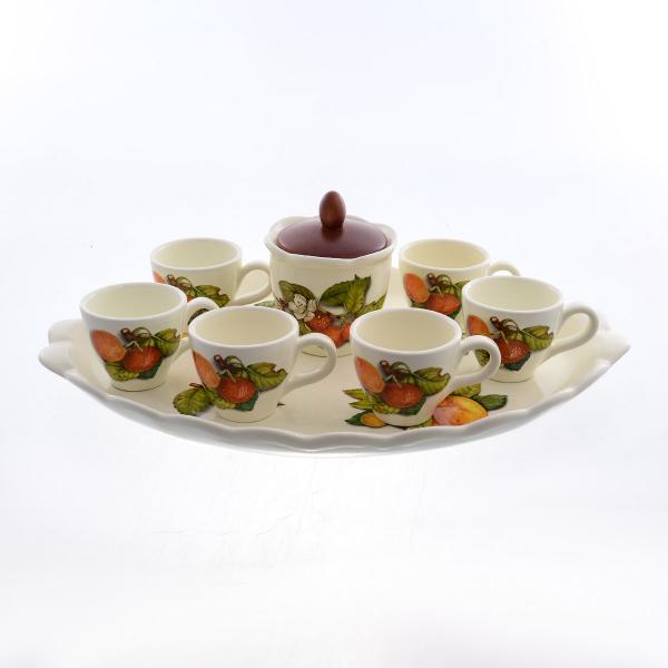Фото Кофейные сервизы Фарфоровый кофейный сервиз Artigianato Ceramico Груша 9 предметов