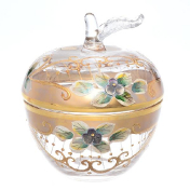 Конфетница с крышкой Star Crystal Лепка прозрачная 10,5 см