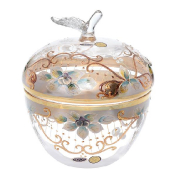 Конфетница с крышкой Star Crystal Лепка прозрачная 15,5 см