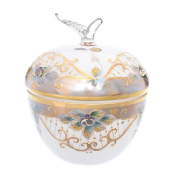 Конфетница с крышкой Star Crystal Лепка белая 15,5 см