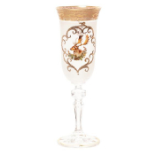Комплект фужеров для шампанского Bohemia Охота белая Кристина 190 мл (6 шт.) Bohemia Crystal
