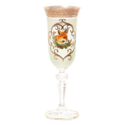 Комплект фужеров Кристина для шампанского Охота зеленая 190 мл(6 шт.) Bohemia Crystal